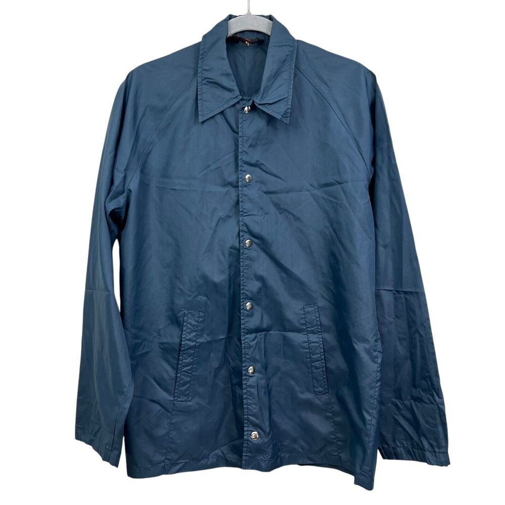 VTG Richman Brothers Windbreaker Jacket Mens Snap Front Pockets Blue Sz S*